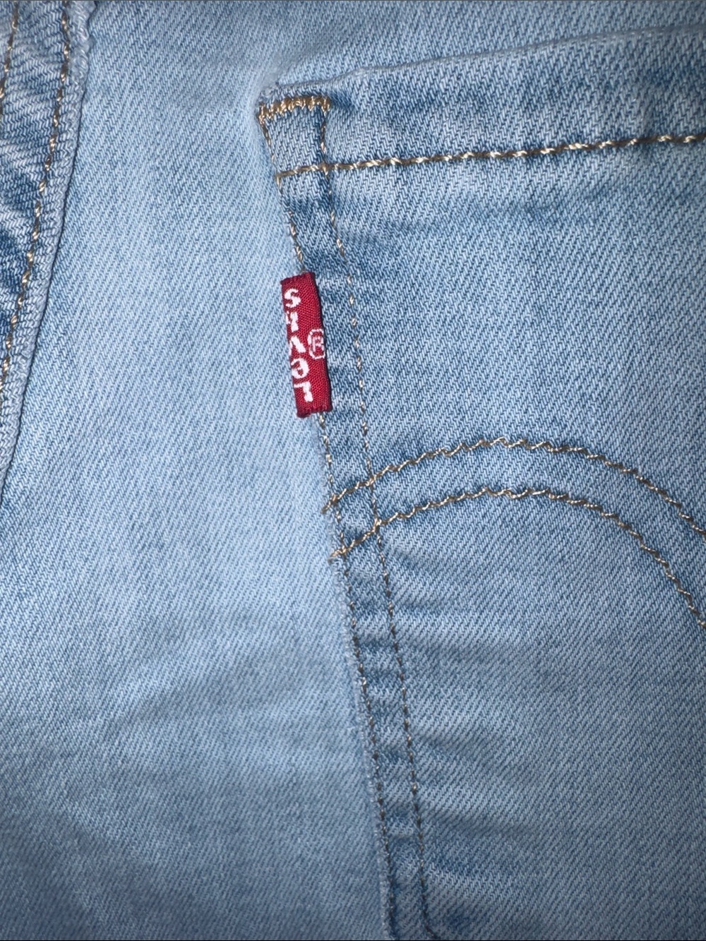 Levi's Light Blue Denim Roll-Cuff Shorts - Picture 5 of 5